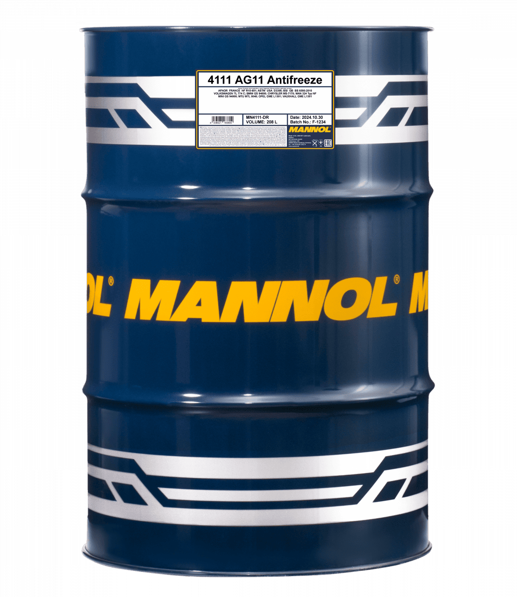 Антифриз-концентрат MANNOL Antifreeze AG11 Longterm, 208л (4111-DR)